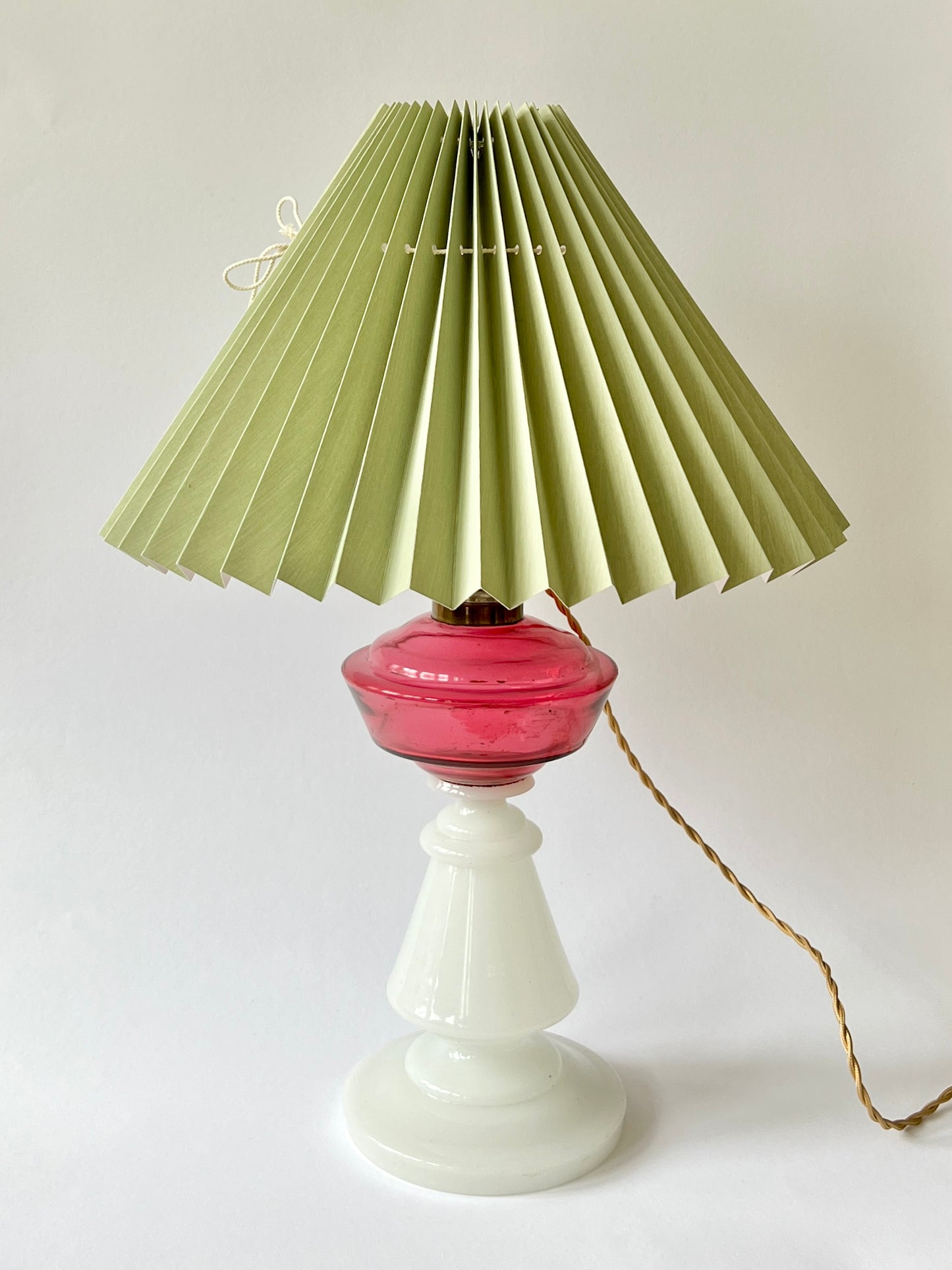 French Glass Table Lamp