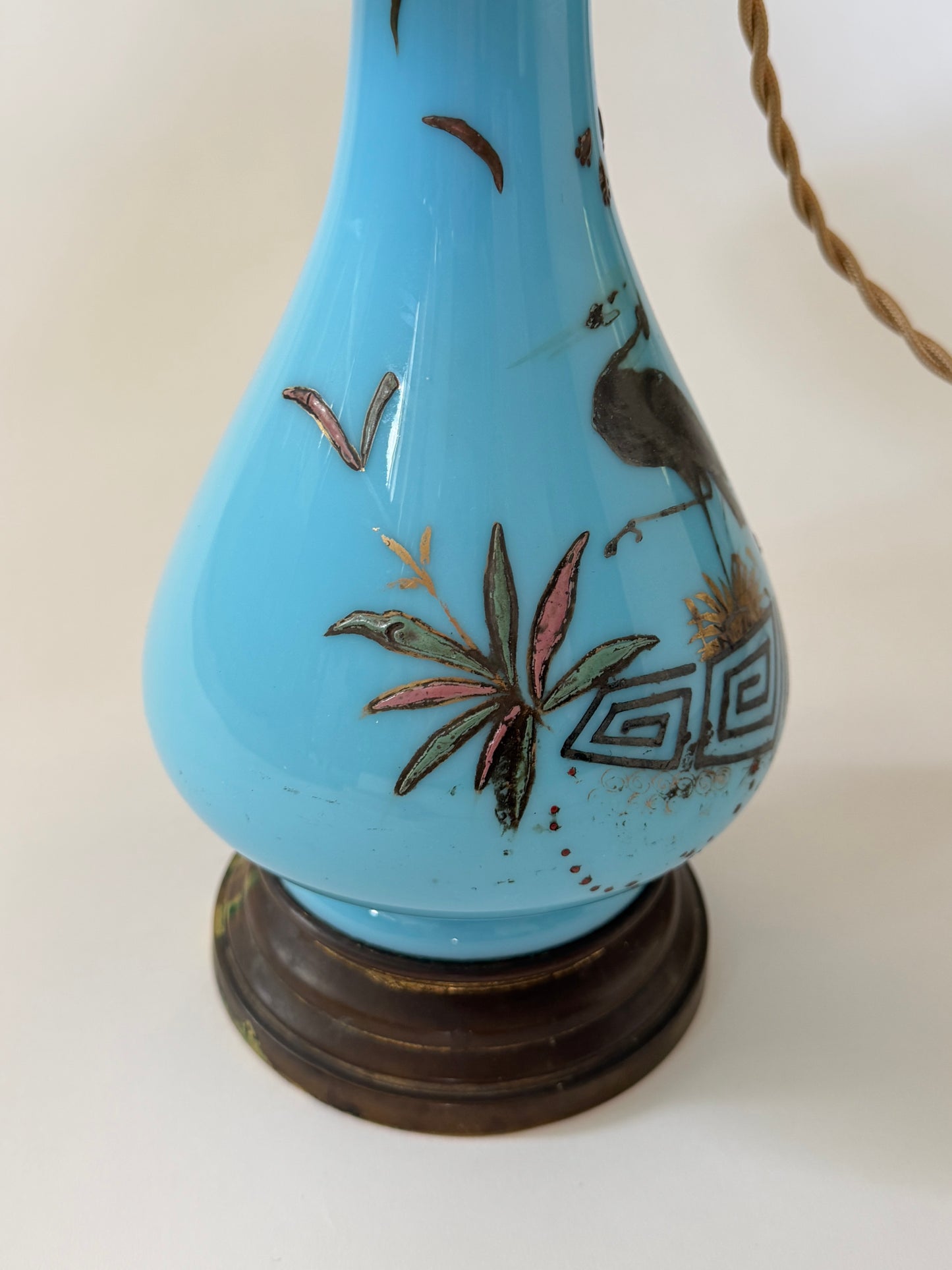 French Glass Table Lamp