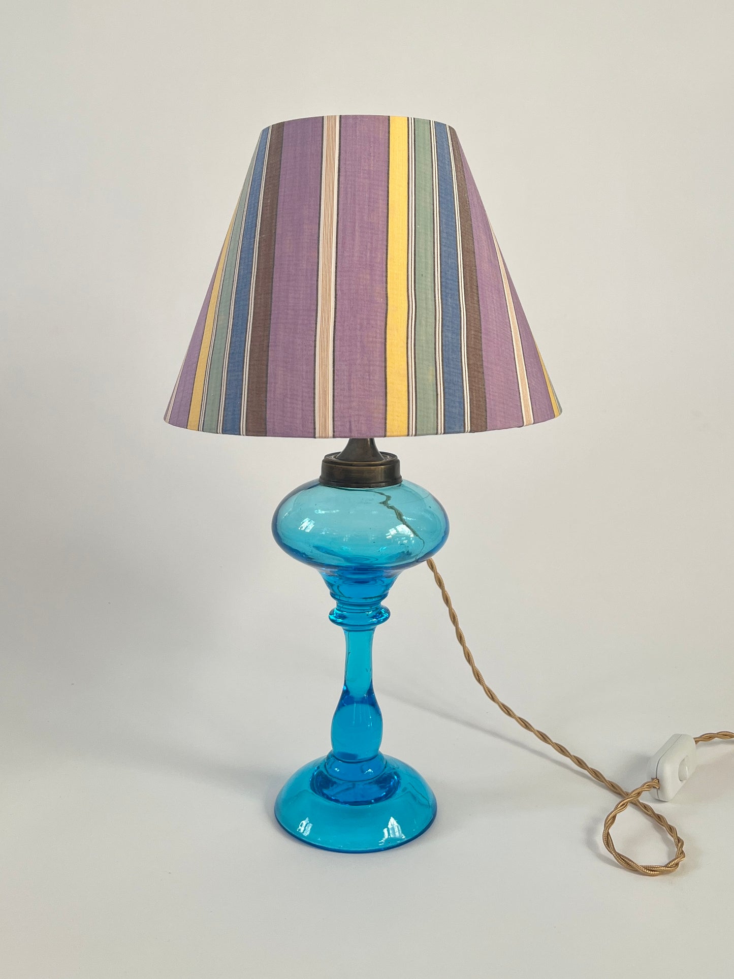 French Glass Table Lamp