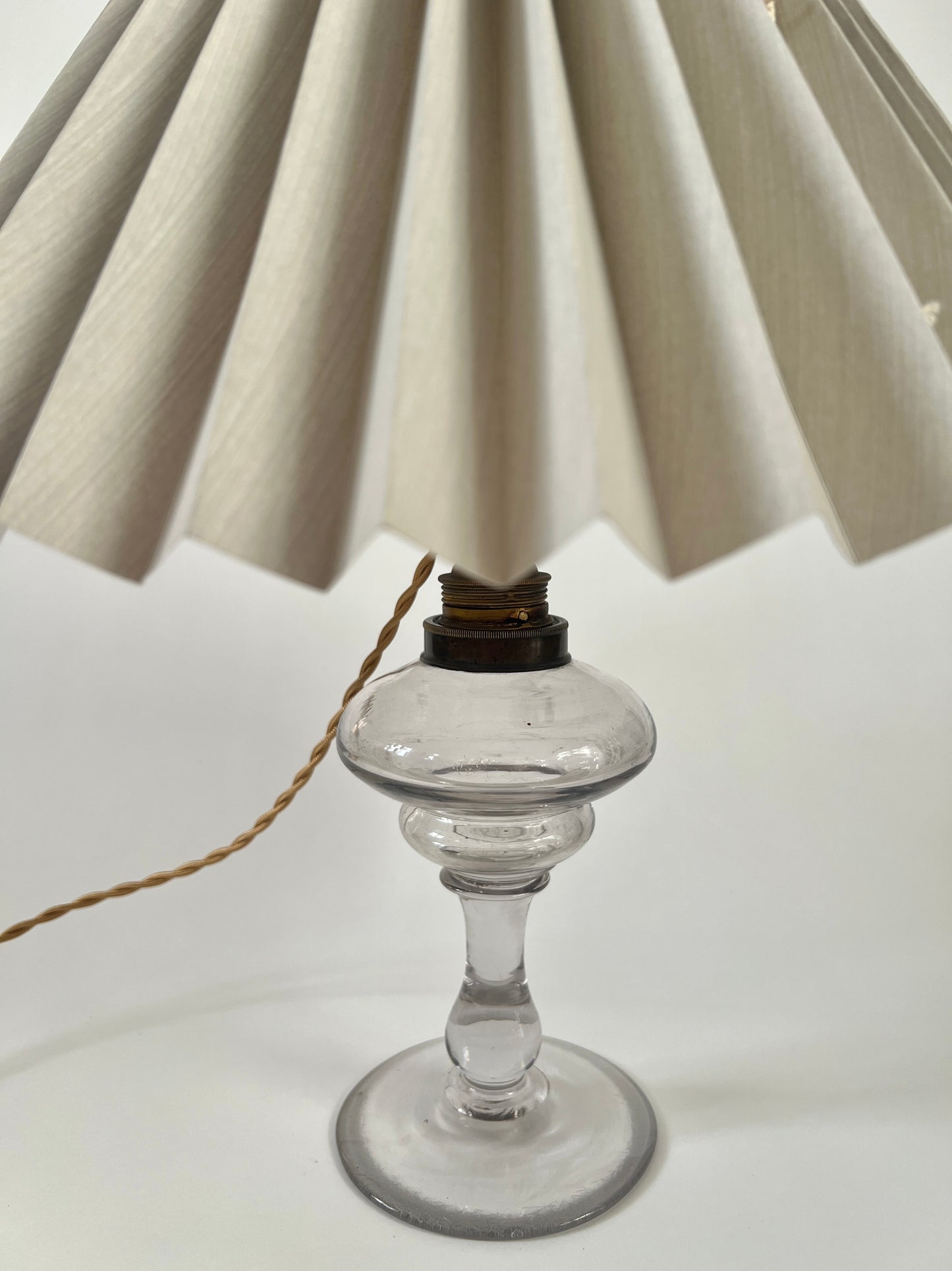 French Glass Table Lamp