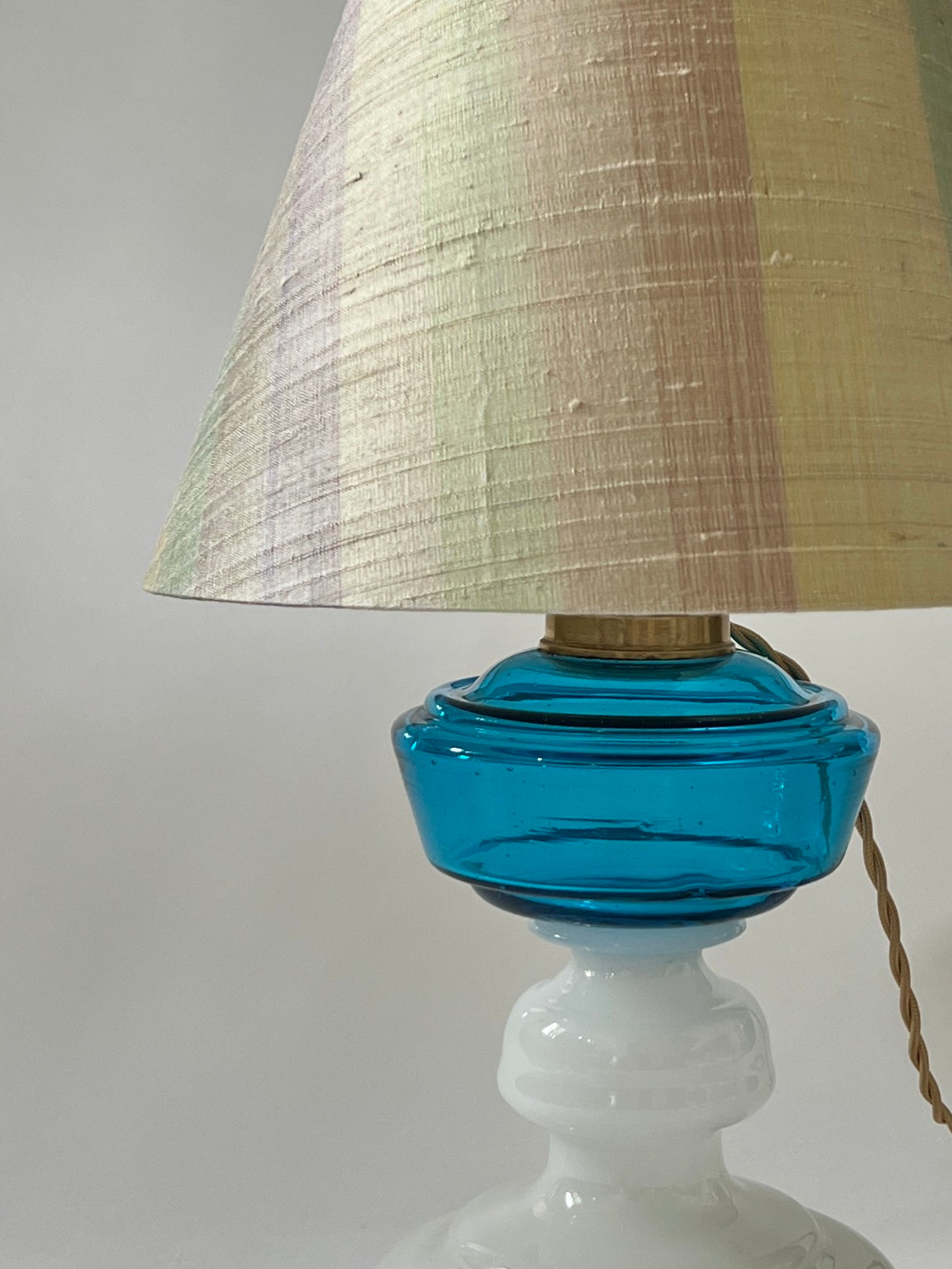 French Glass Table Lamp