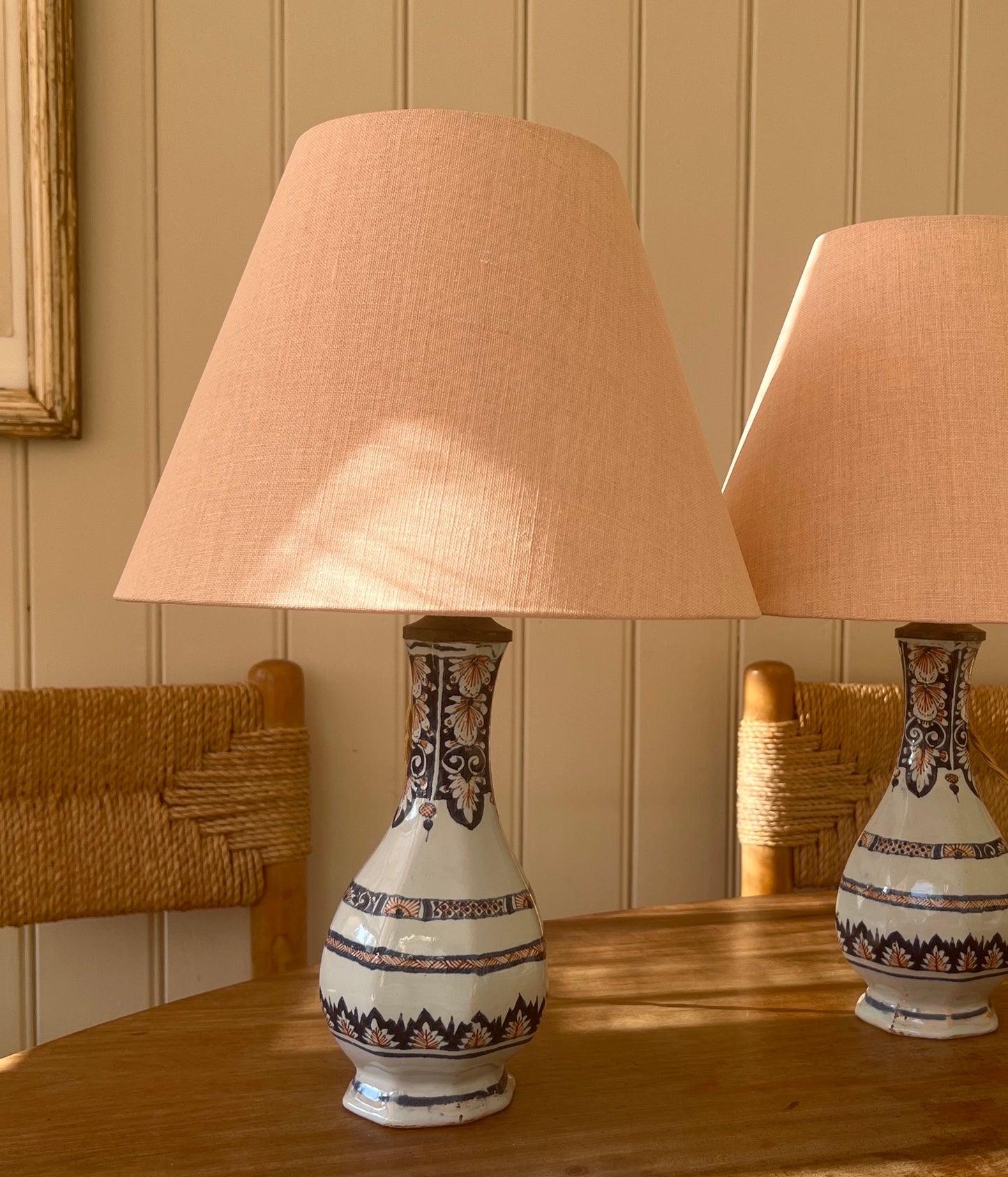 Pair of Faience Table Lamps