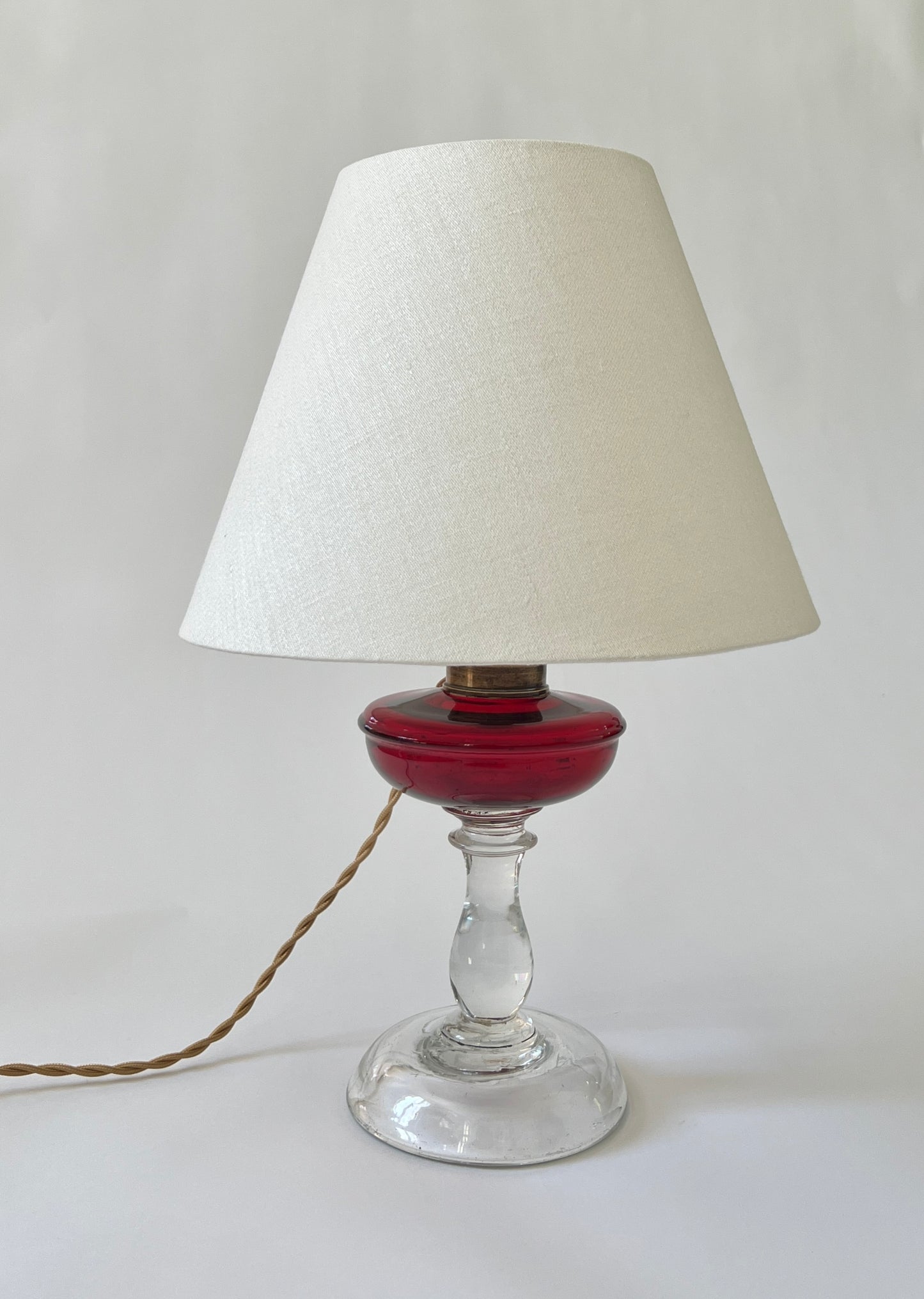 French Glass Table Lamp
