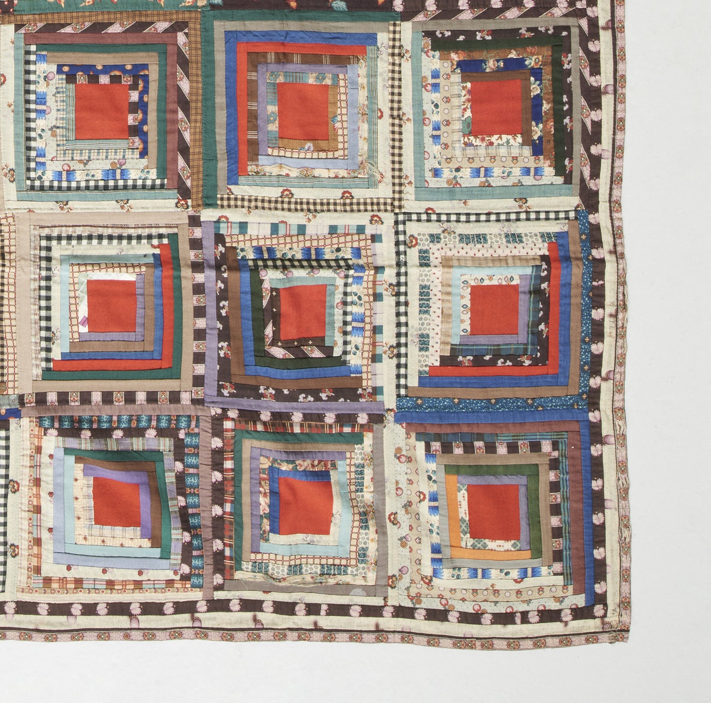 Antique Log Cabin Patchwork Quilt