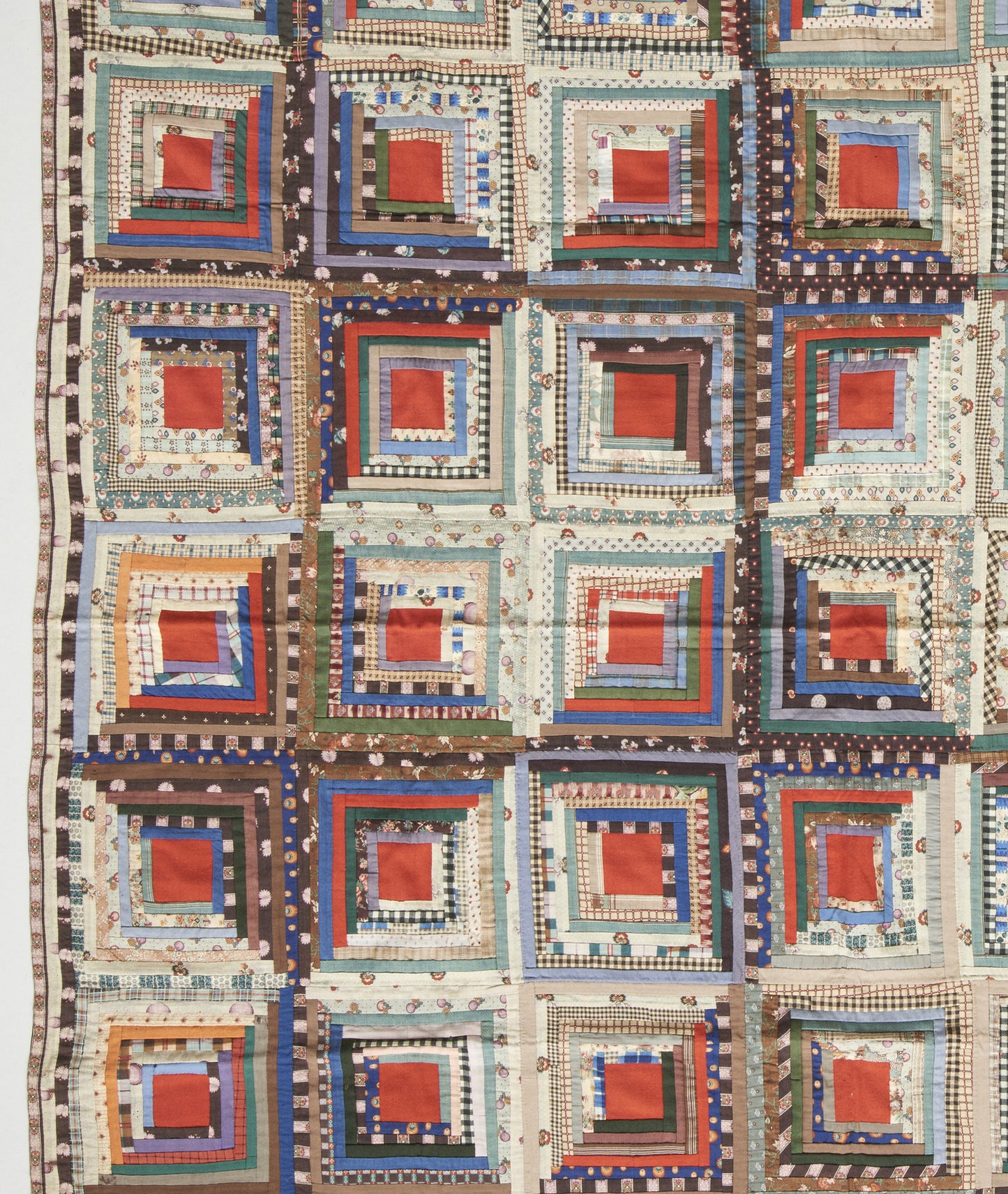 Antique Log Cabin Patchwork Quilt