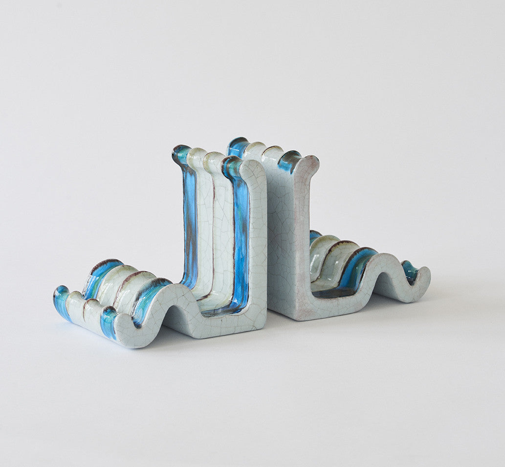 Karlsruher Majolika Art Deco Bookends - SOLD