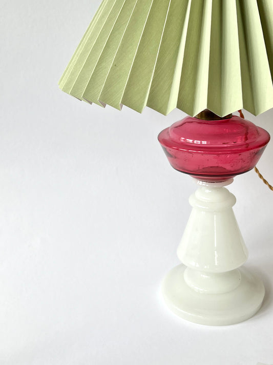 French Glass Table Lamp