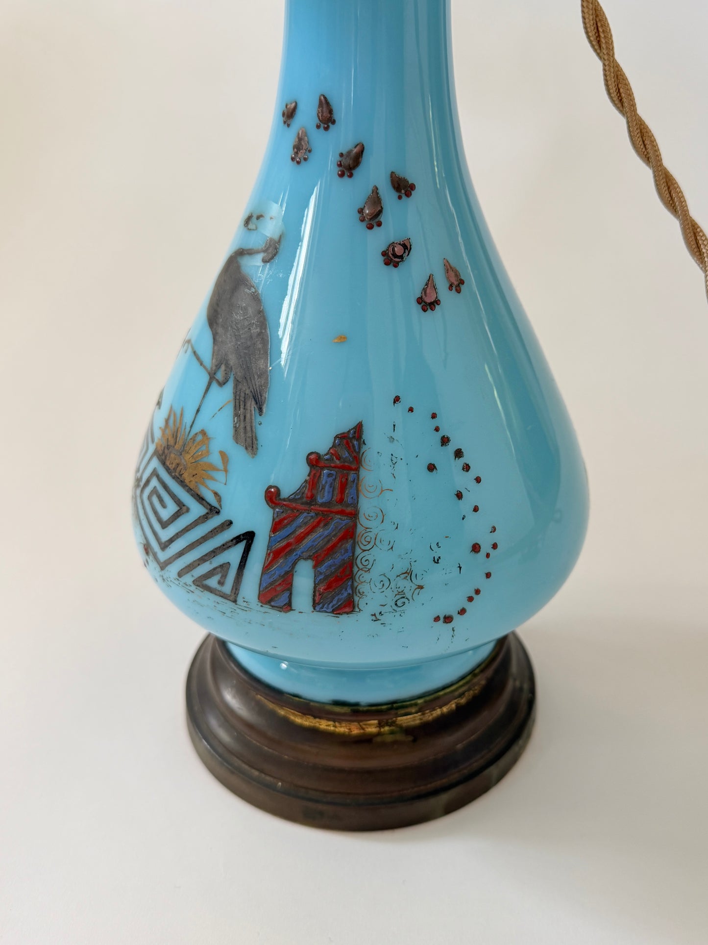 French Glass Table Lamp