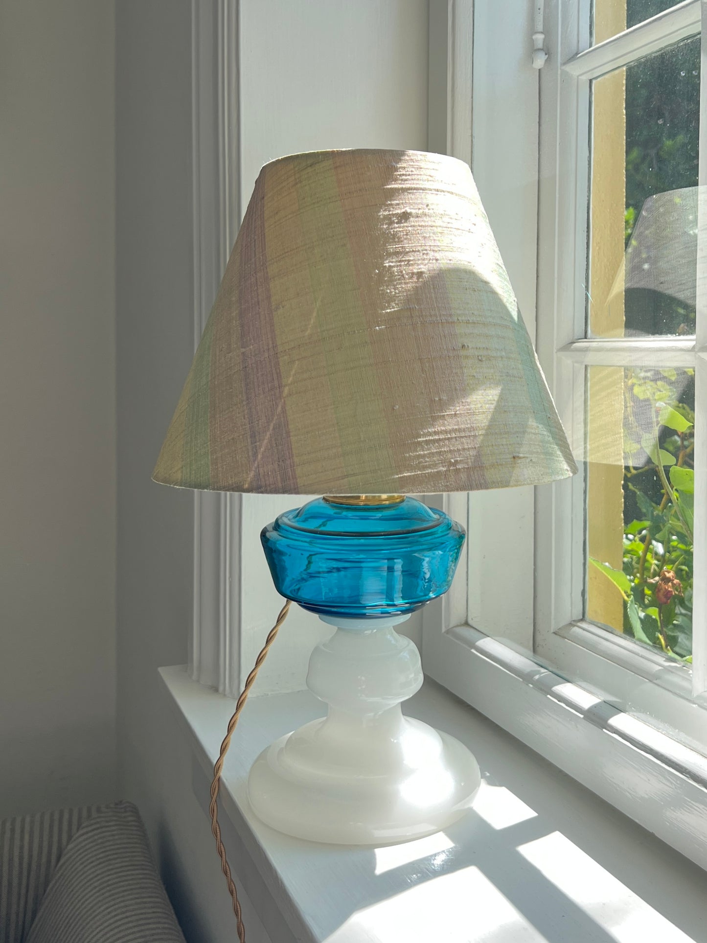 French Glass Table Lamp