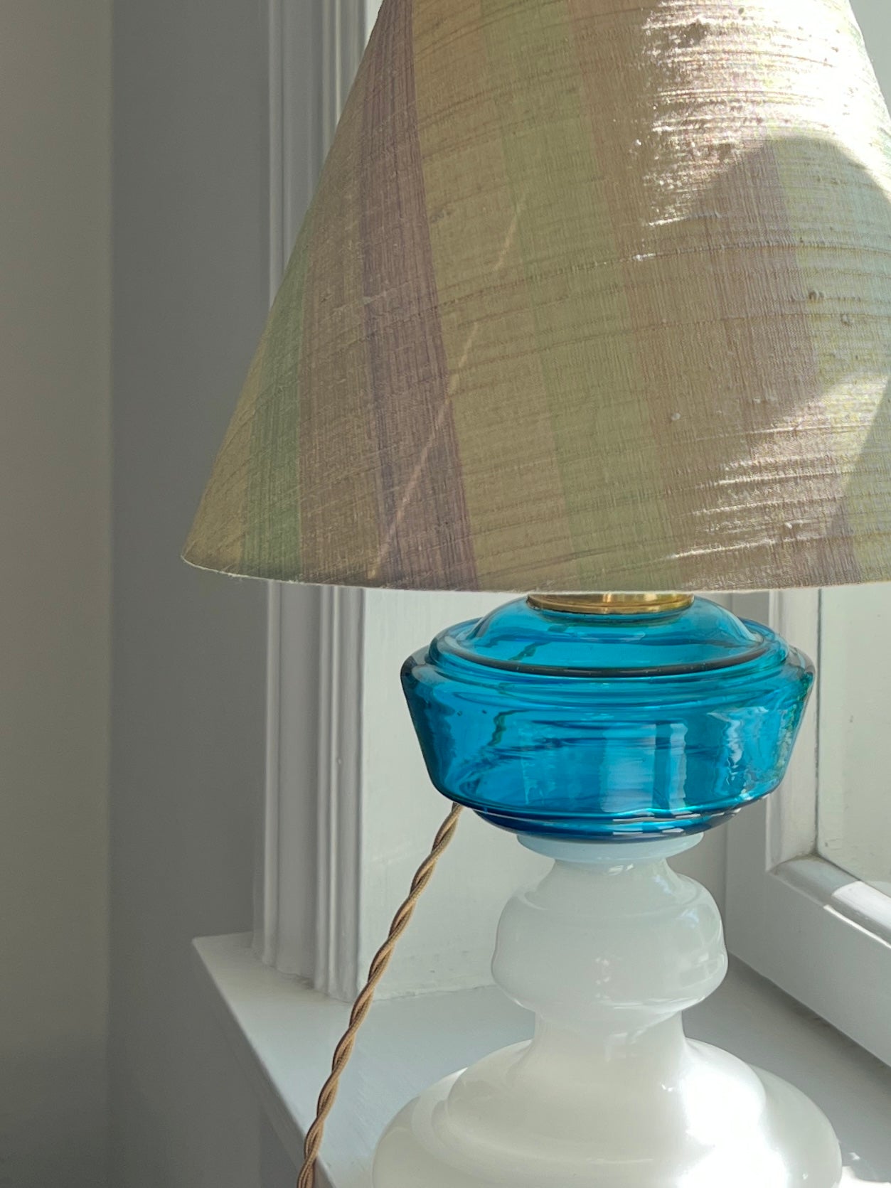 French Glass Table Lamp