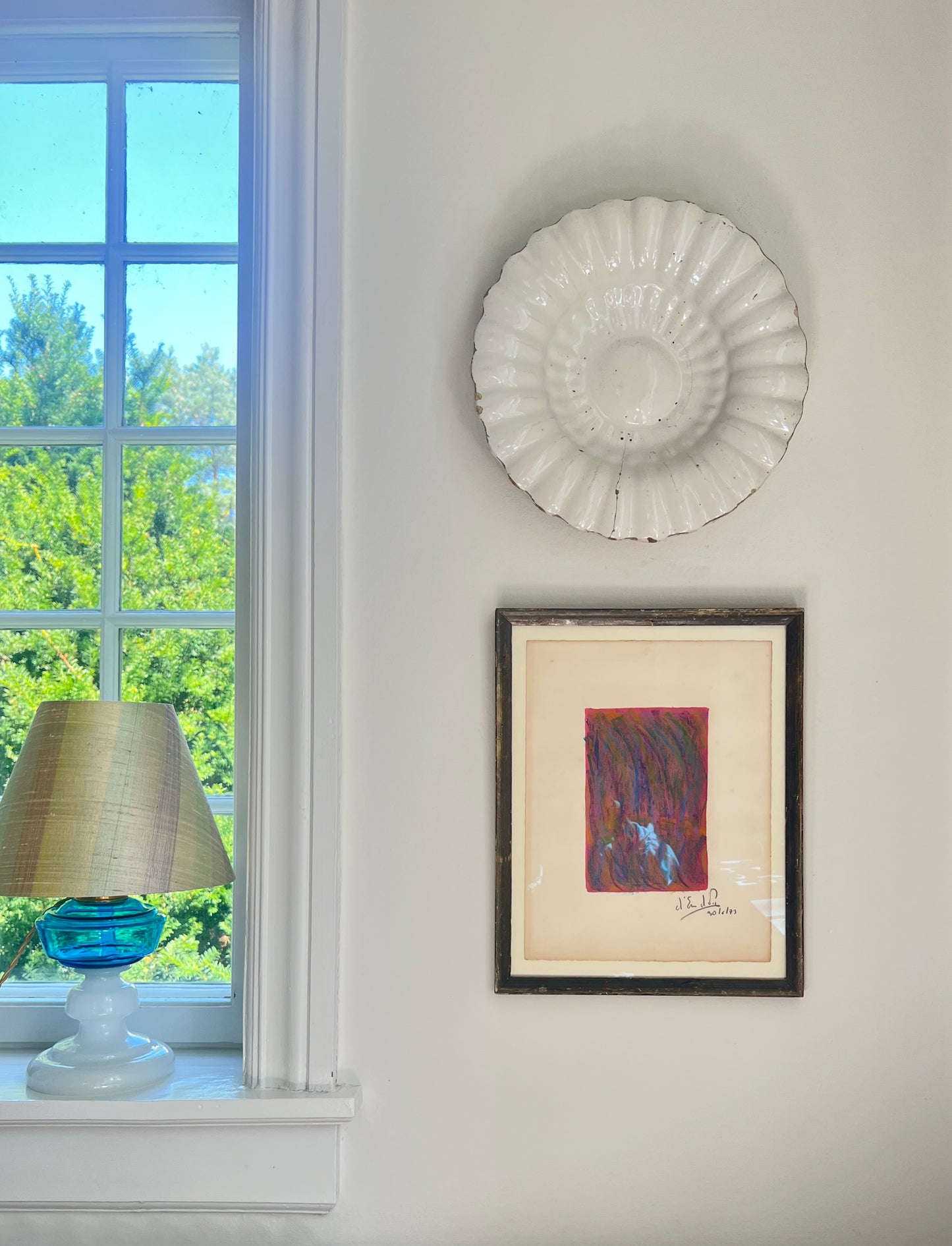 French Glass Table Lamp