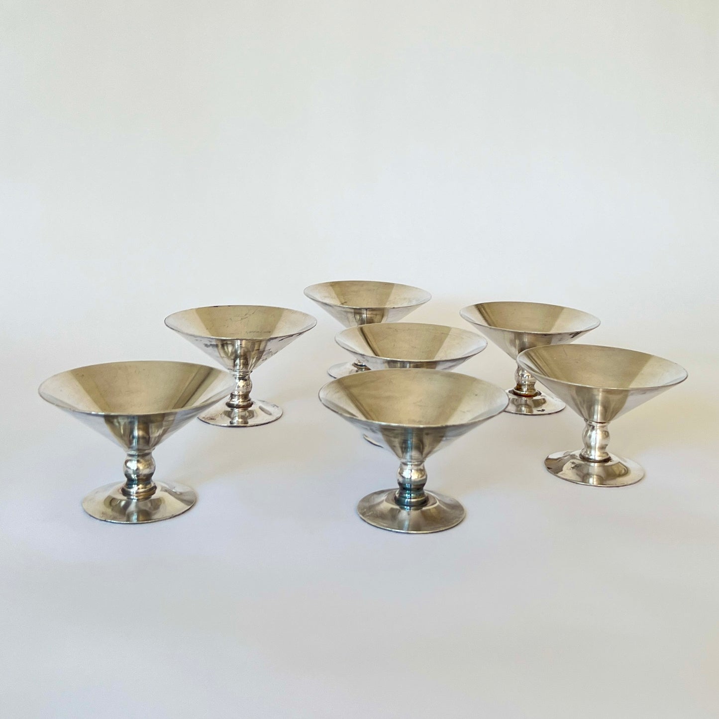 Set of seven footed bowls