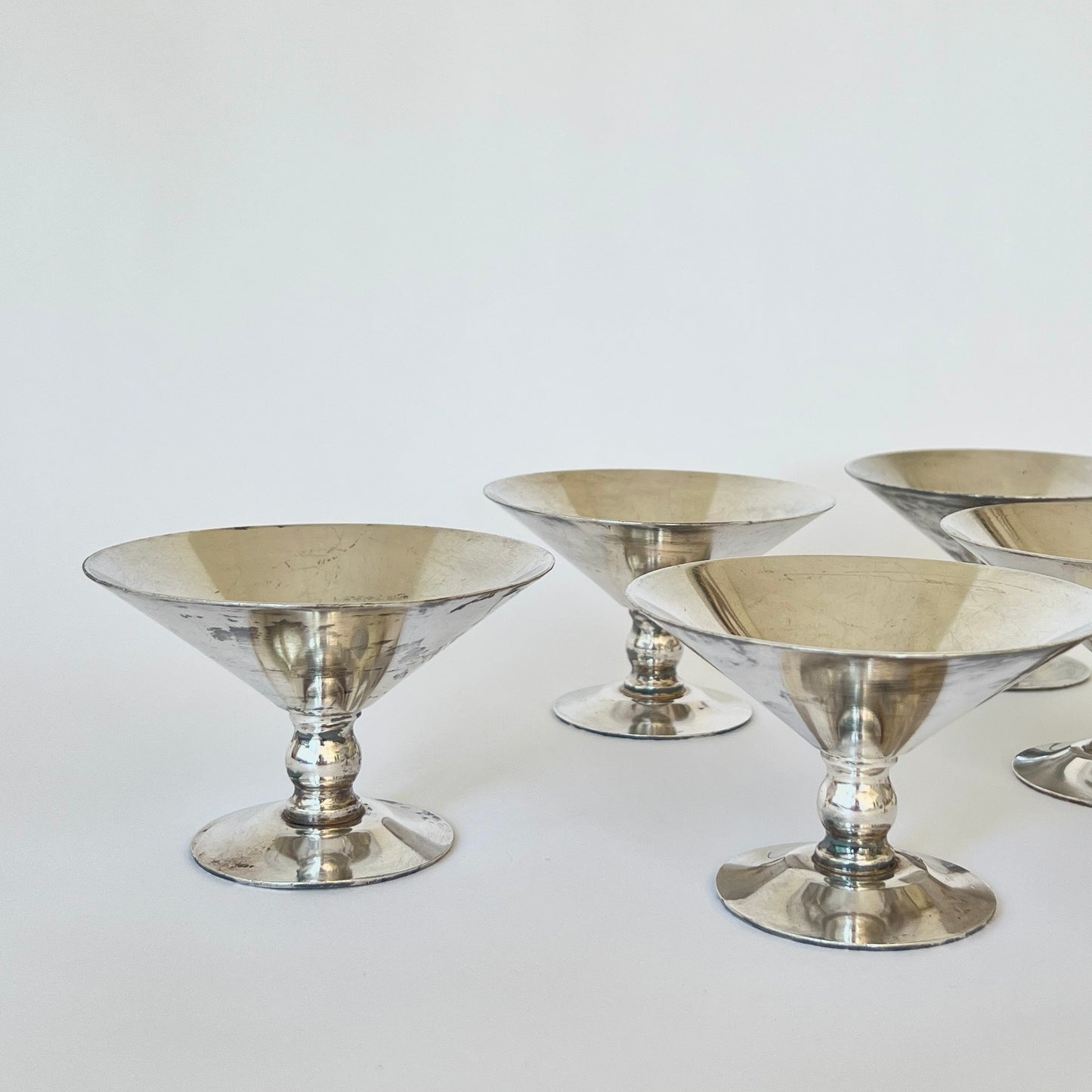 Set of seven footed bowls