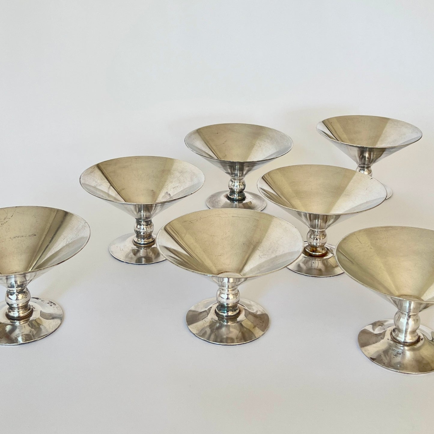 Set of seven footed bowls