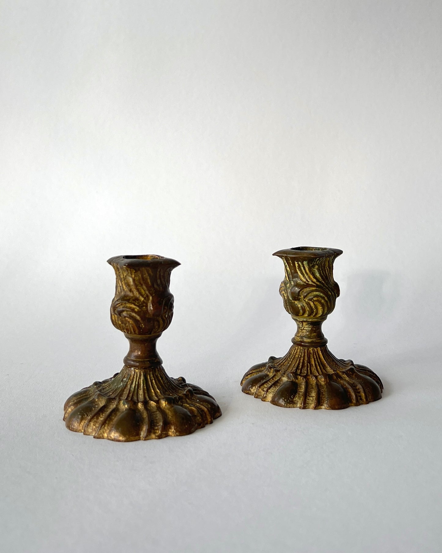 Pair of Bronze Candleholders