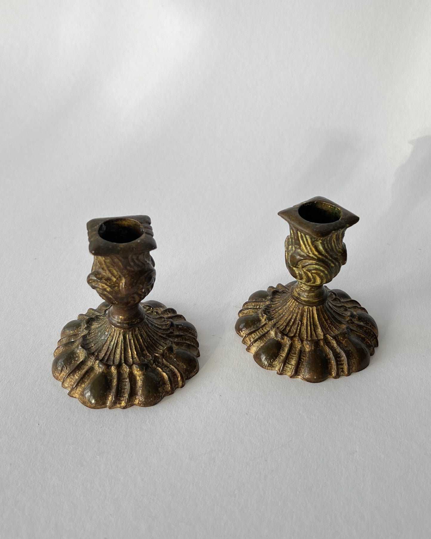 Pair of Bronze Candleholders