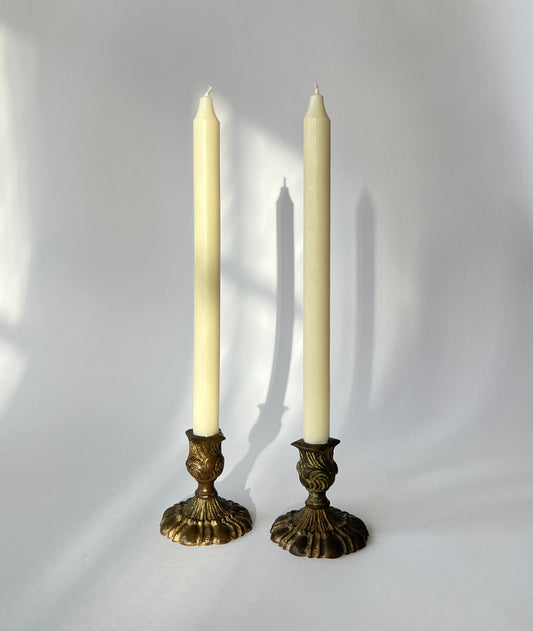 Pair of Bronze Candleholders