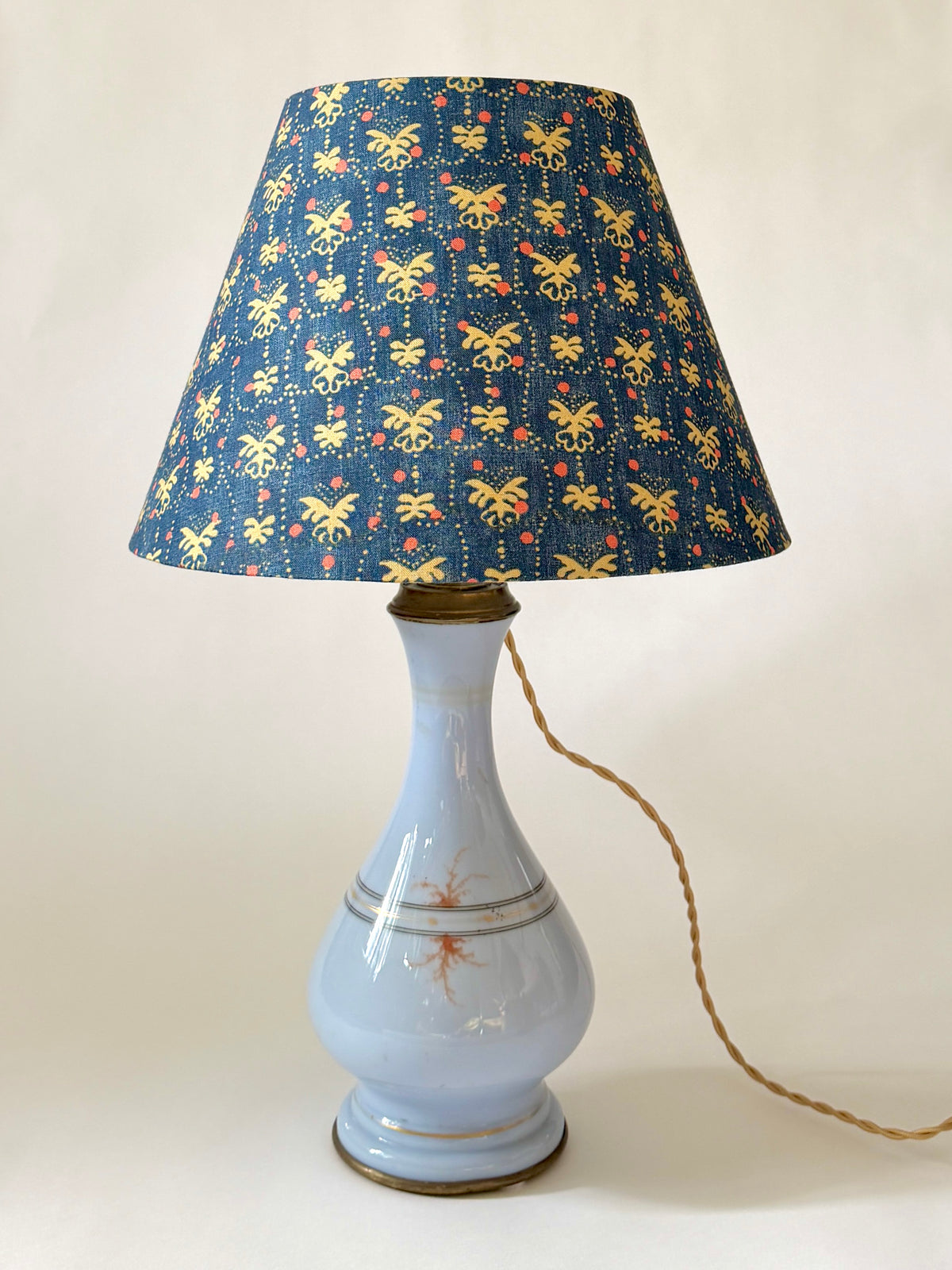 French Glass Table Lamp