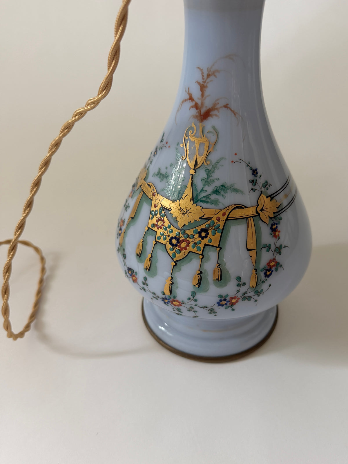 French Glass Table Lamp