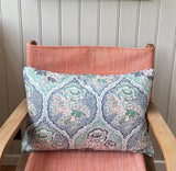 Linen Pillows - Blue/Green Paisley