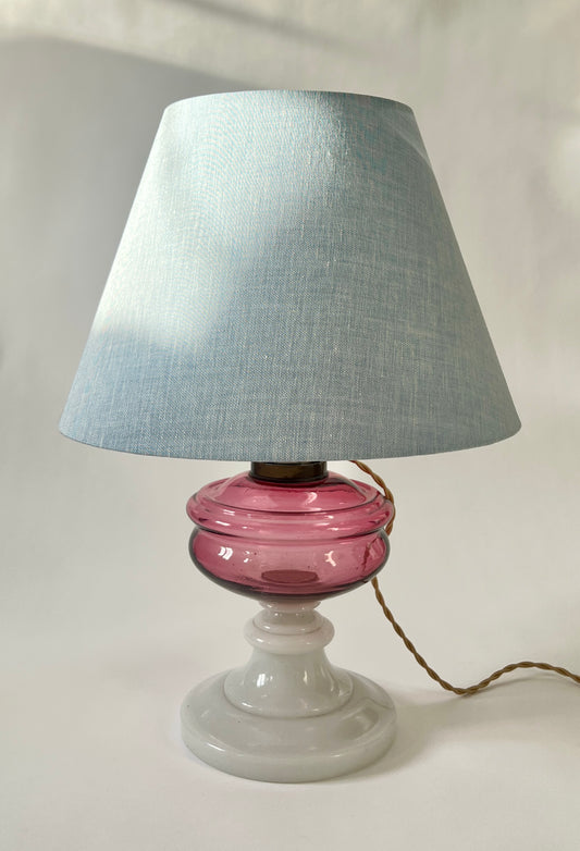 French Glass Table Lamp