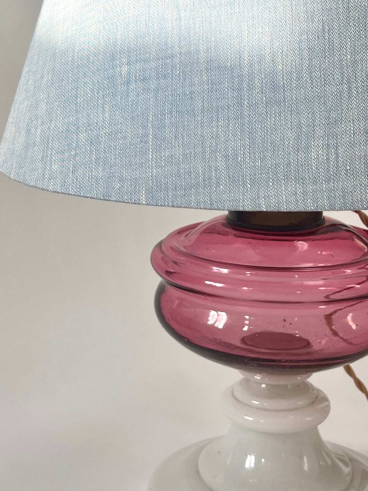 French Glass Table Lamp