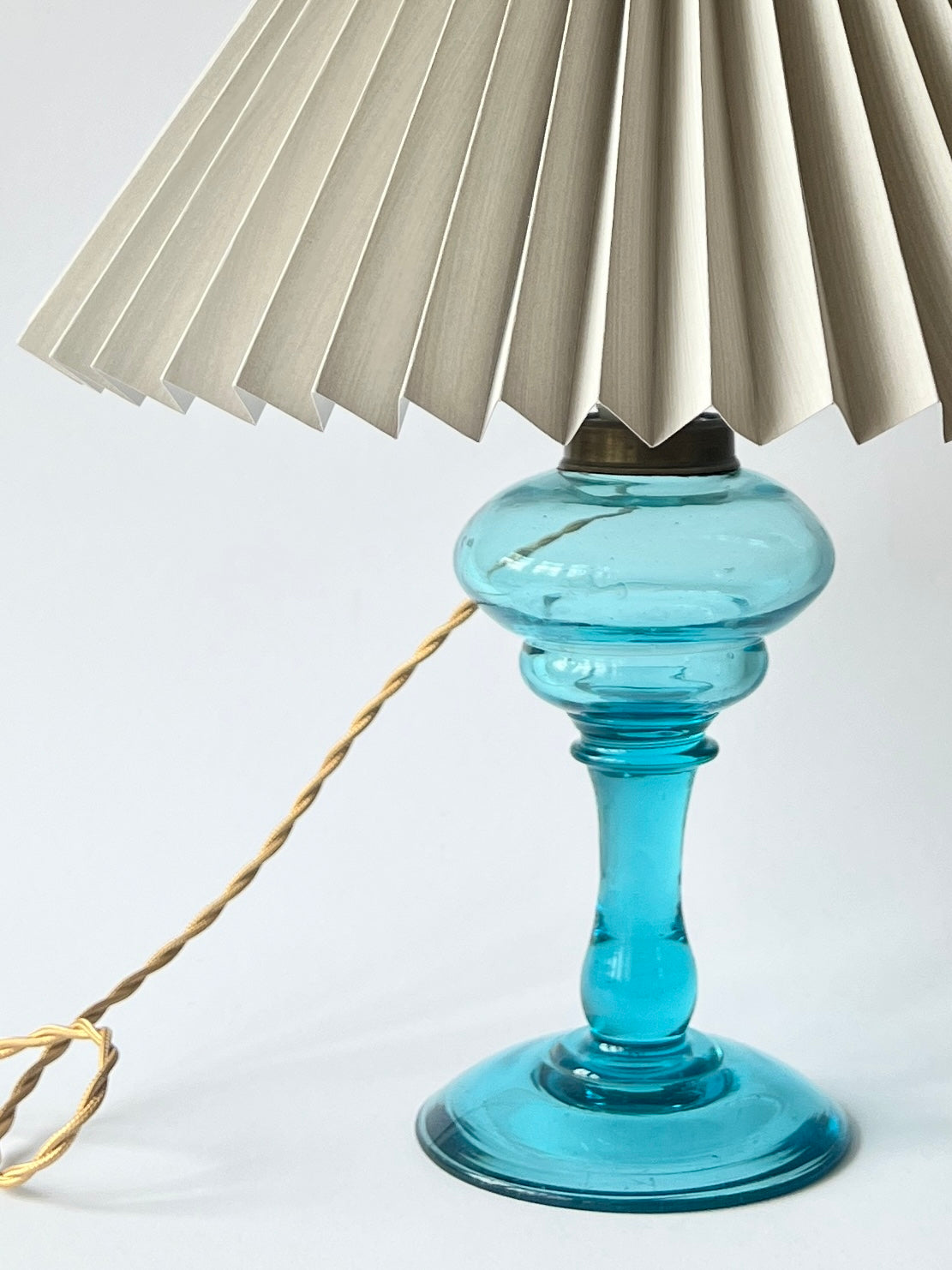 French Glass Table Lamp