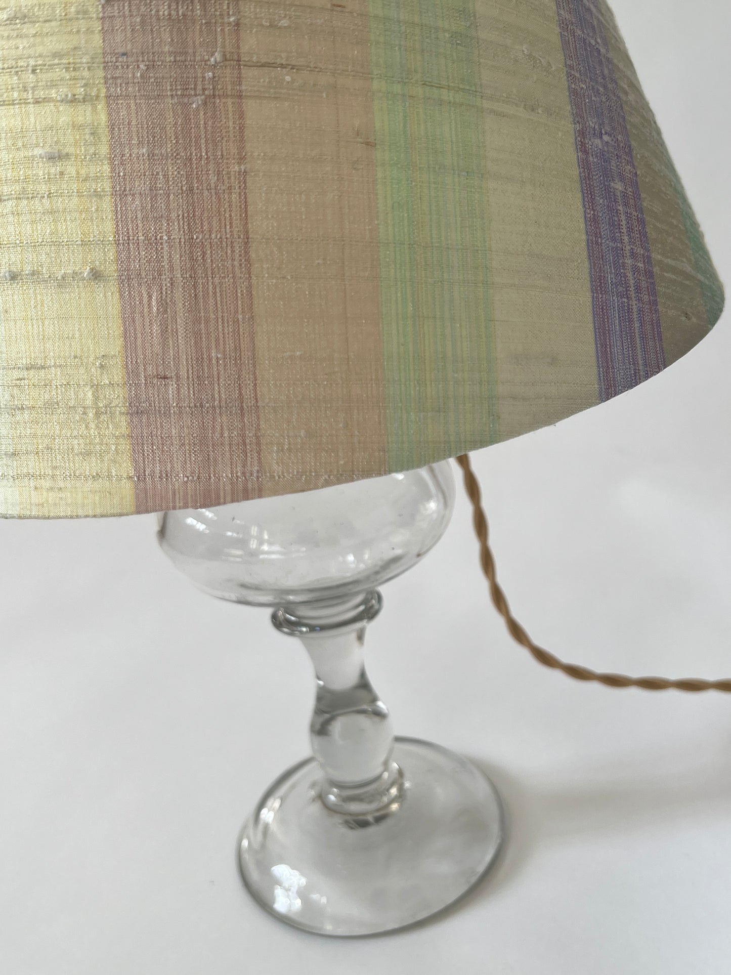 French Glass Table Lamp