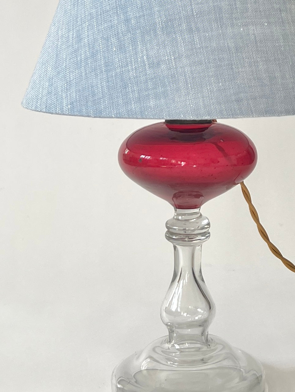 French Glass Table Lamp