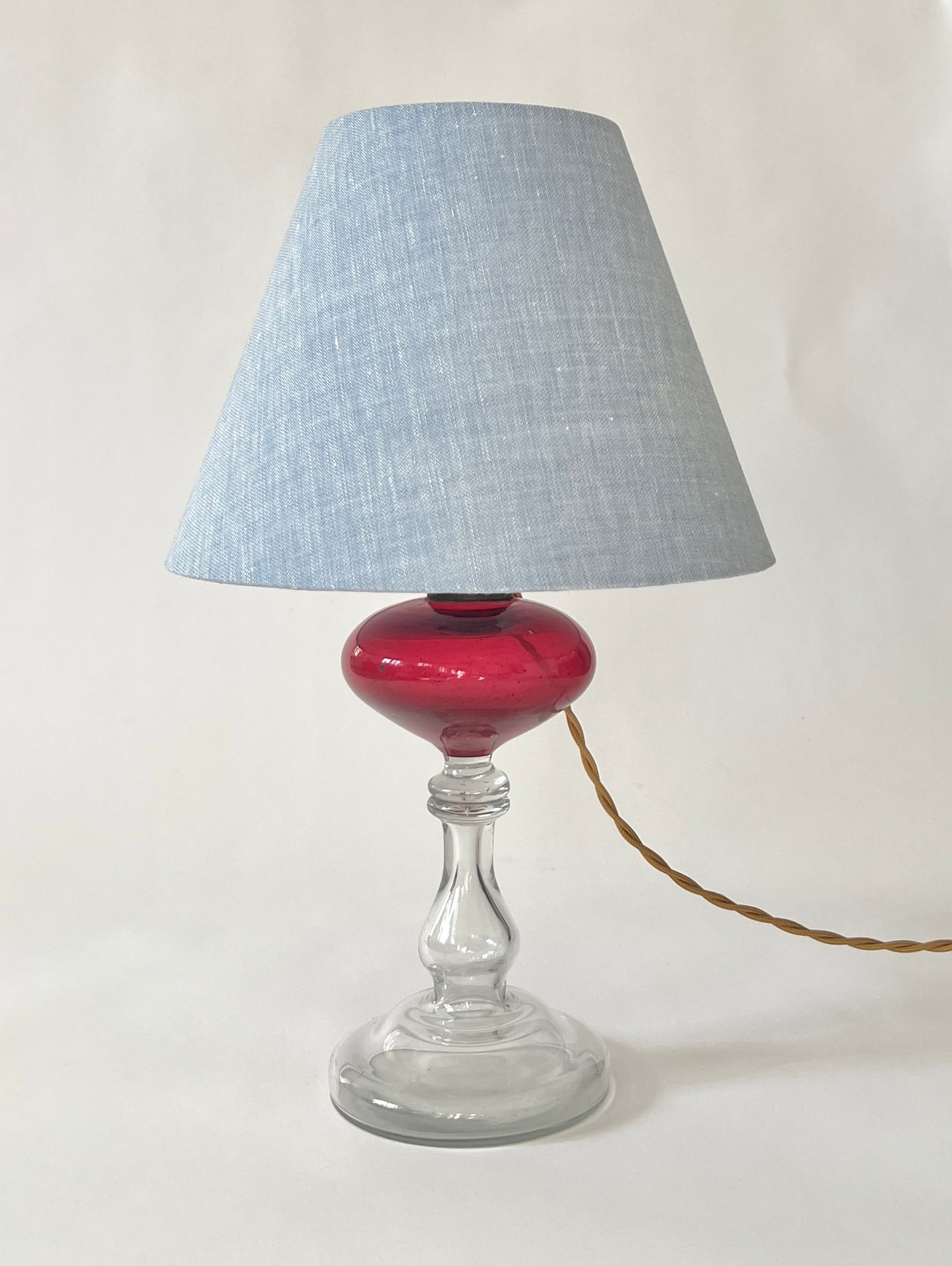 French Glass Table Lamp