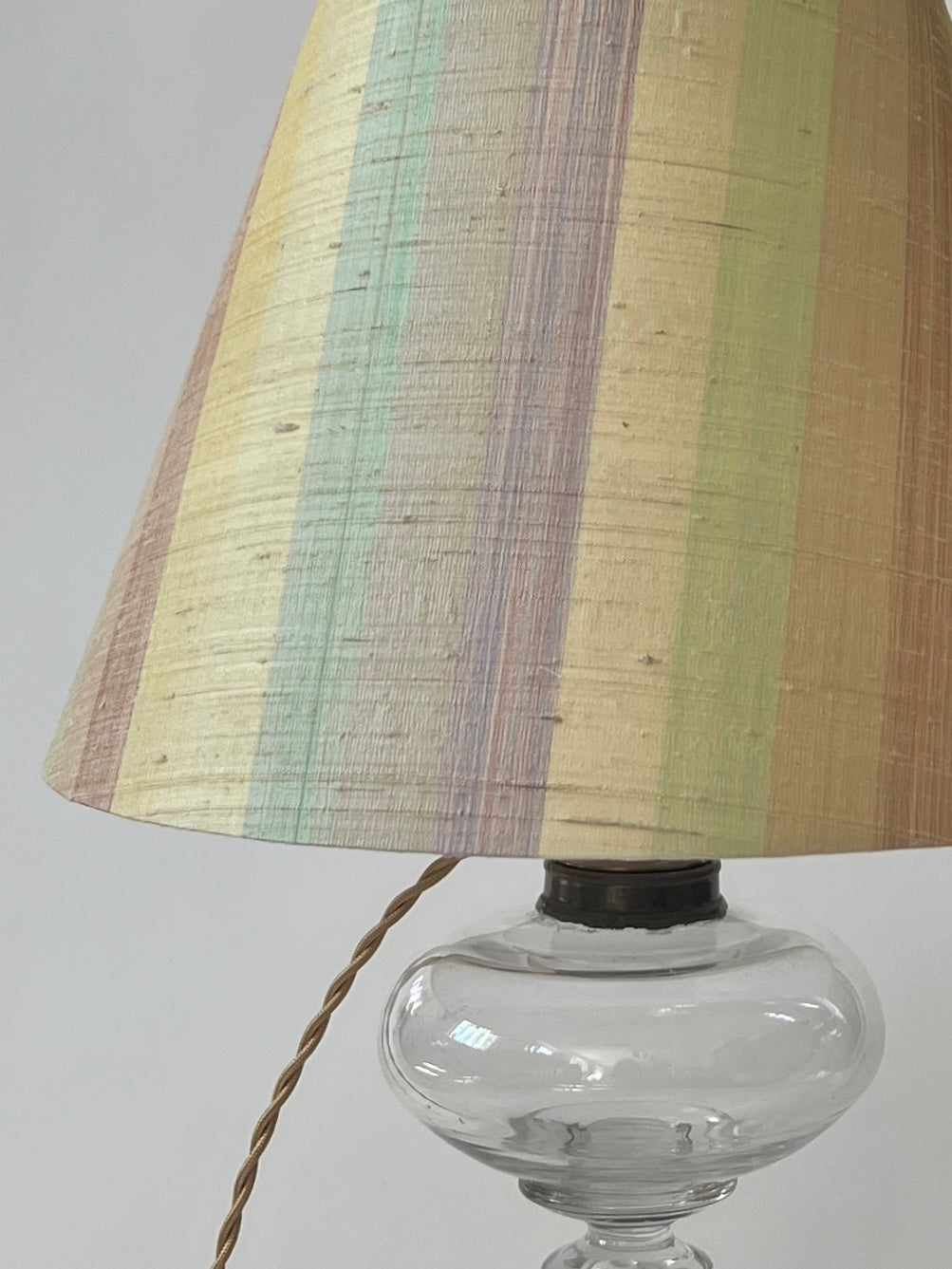 French Glass Table Lamp