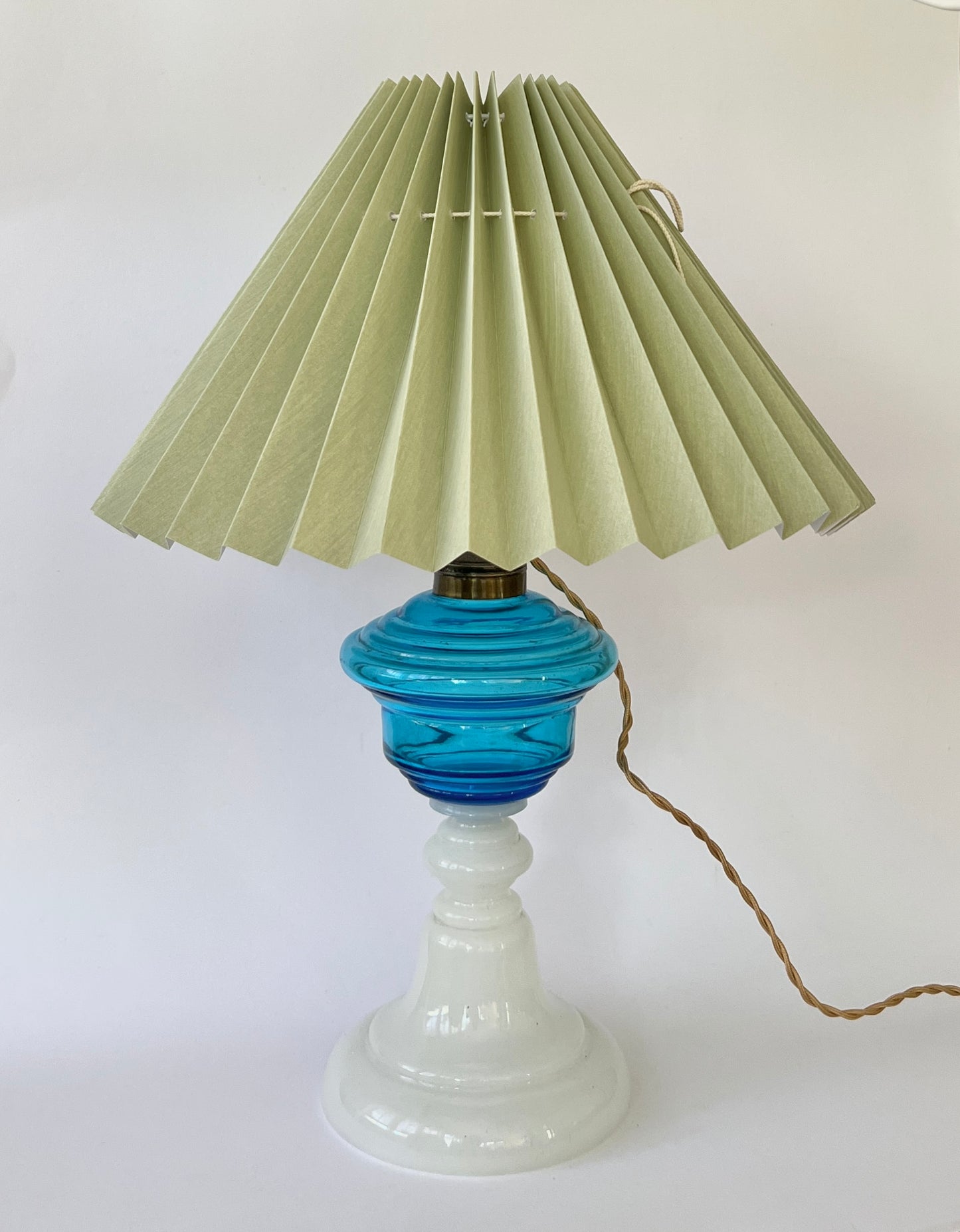 French Glass Table Lamp