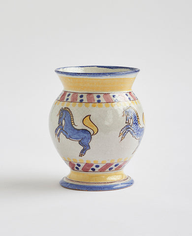 Ceramic Vase With Horses - SOLD