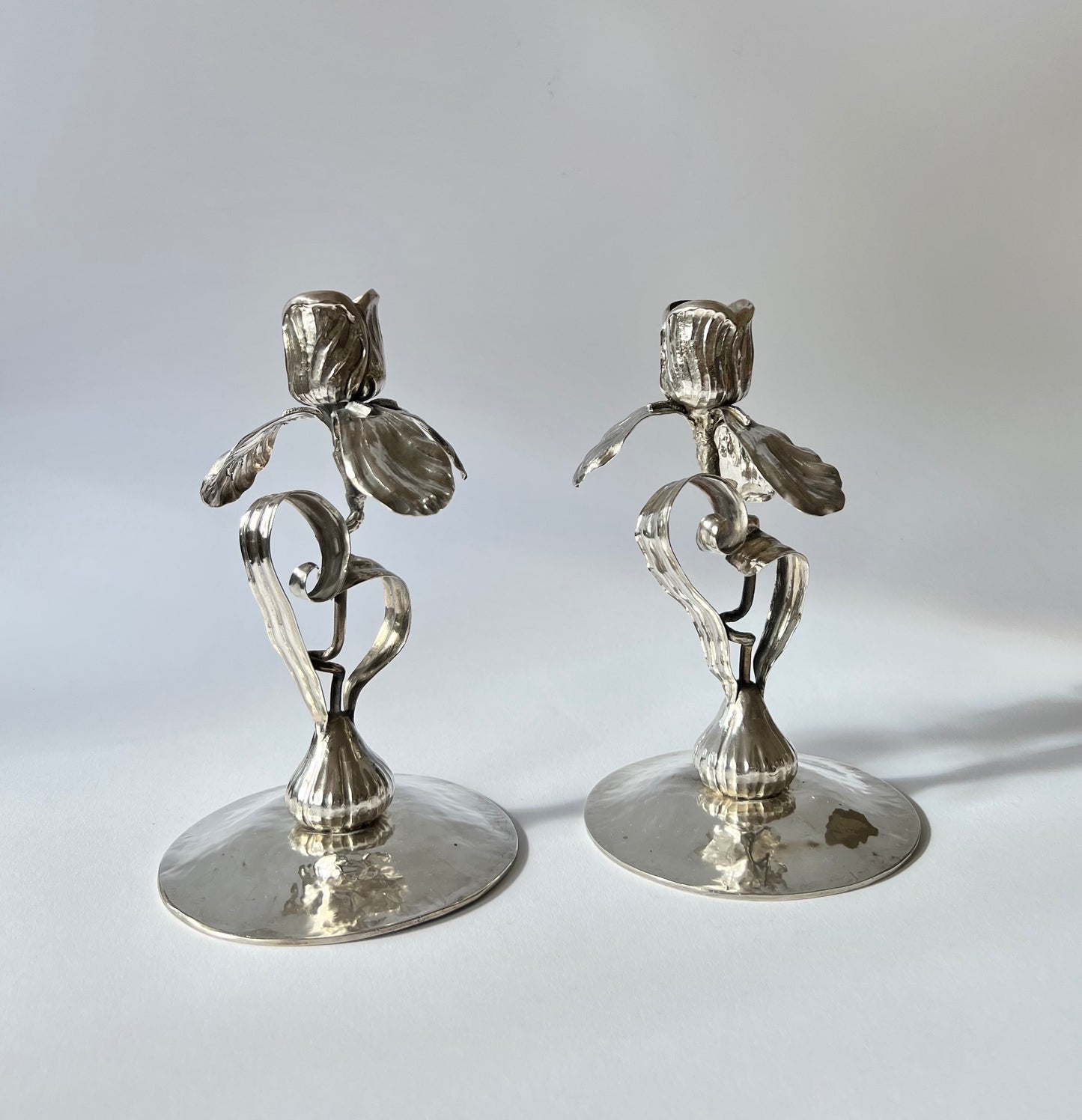 Art Nouveau Silver Candlesticks